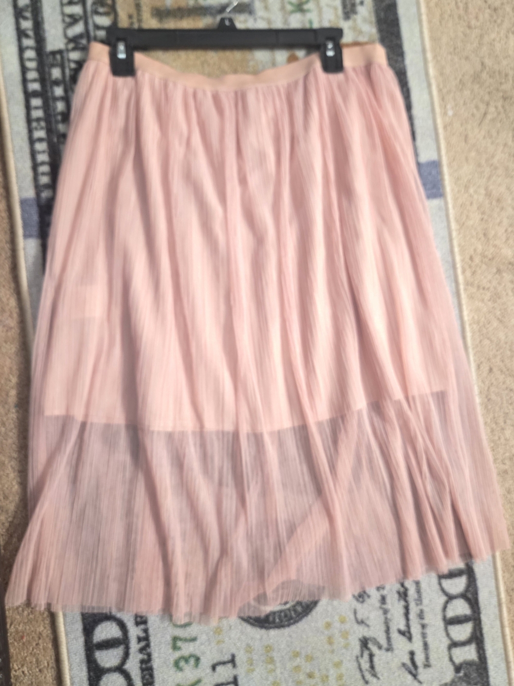 BCBGeneration Blush Pink Pleated Midi Skirt